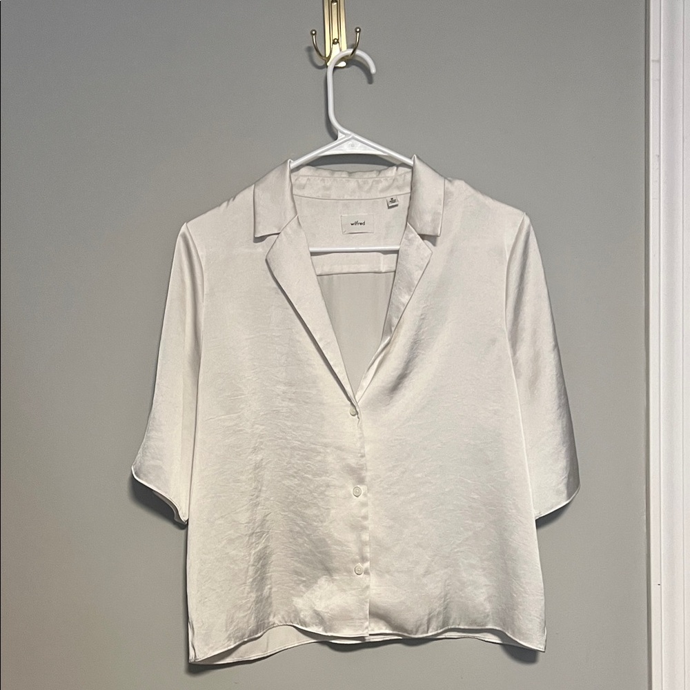 Aritzia Silky White Women's Blouse